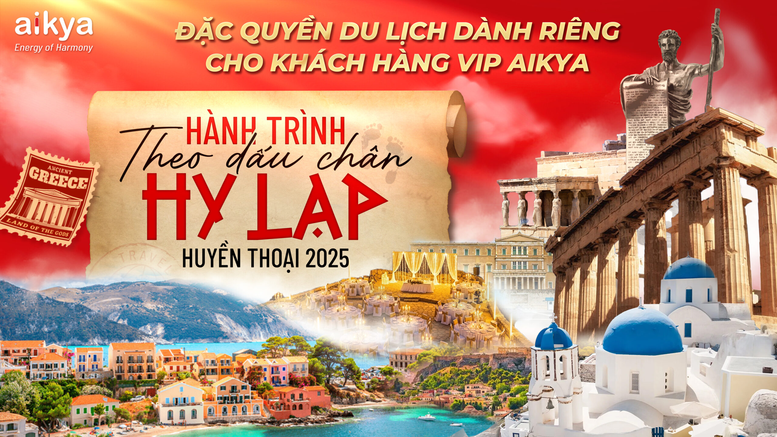 Aikya mang đến đặc quyền du lịch dành cho khách hàng VIP với HÀNH TRÌNH THEO DẤU CHÂN HY LẠP HUYỀN THOẠI 2025