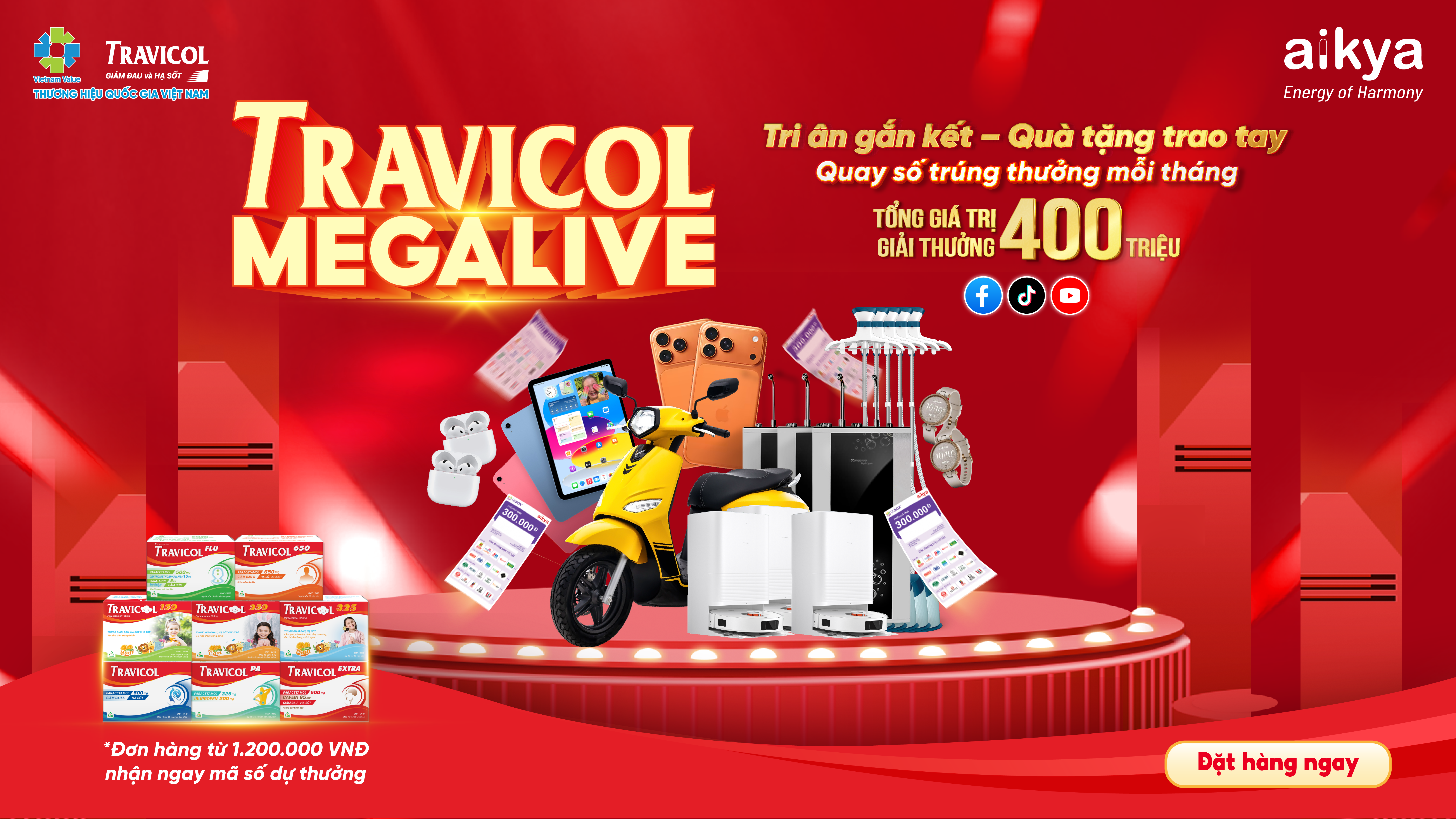 🎉 TRAVICOL MEGALIVE – TRI ÂN GẮN KẾT, QUÀ TẶNG TRAO TAY 🎉